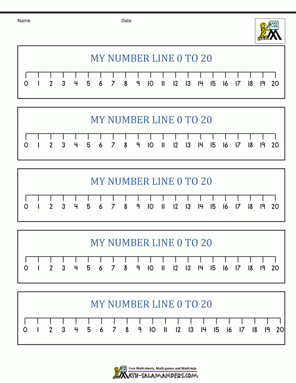 Number Line 0 To 20 Printables inside Free Printable Number Line 0-20