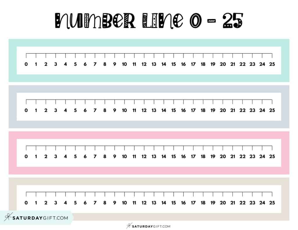 Number Line To 25 - 4 Cute &amp;amp; Free Printables And Blank Worksheets throughout Free Printable Number Line