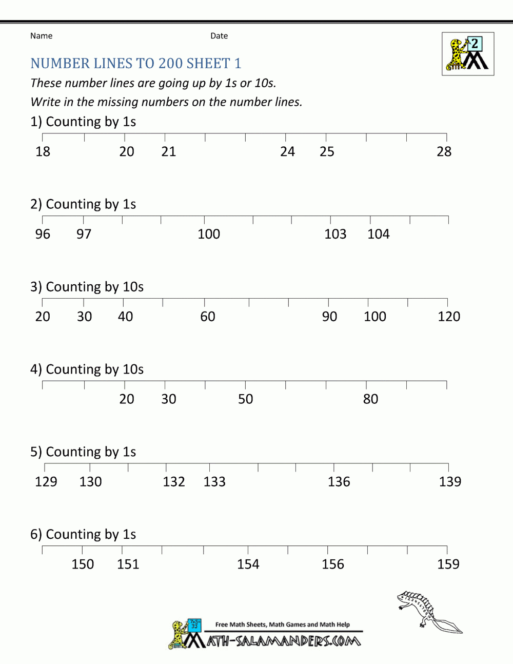 Number Line Worksheets Up To 1000 for Free Printable Number Line Worksheets