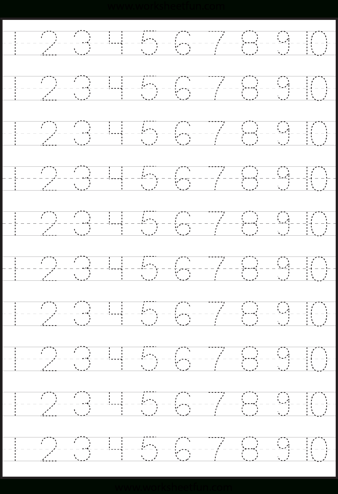 Number Tracing Worksheets For Kids intended for Free Printable Tracing Letters And Numbers Worksheets