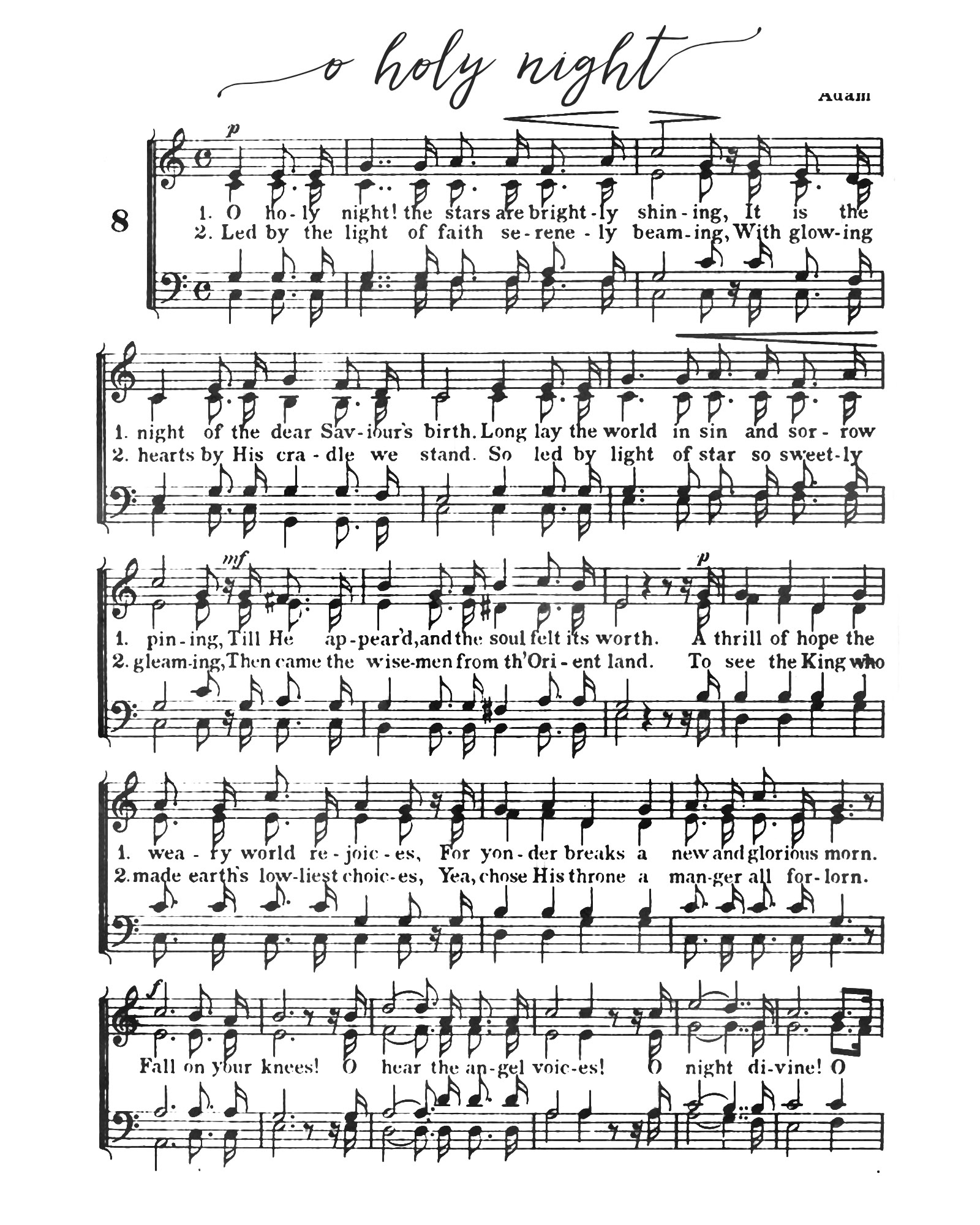 O Holy Night - Free Printable Christmas Sheet Music - Our pertaining to Free Printable Sheet Music