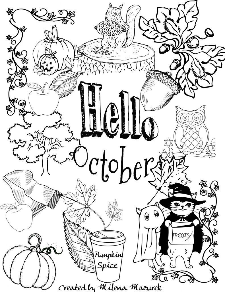 October Coloring Pages - Free Download And Print throughout Free Printable October Coloring Sheets