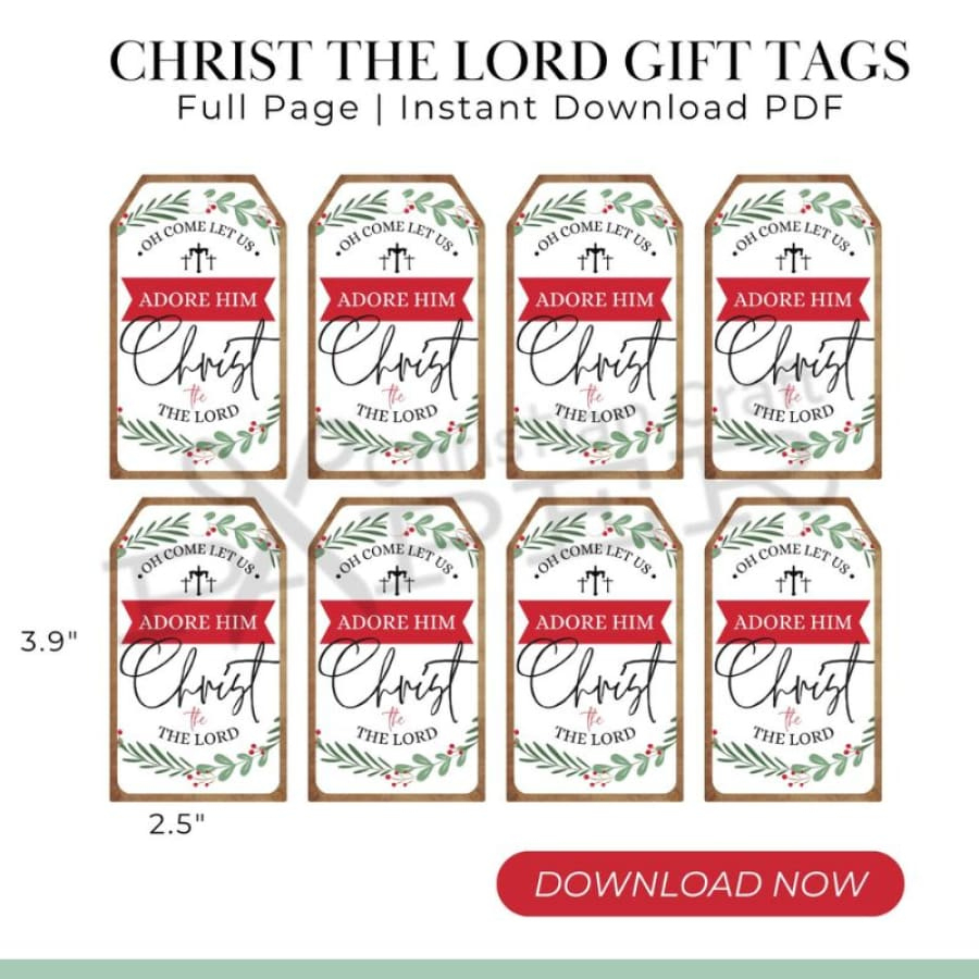 Oh Come Let Us Adore Him, Christmas Printable Gift Tag intended for Free Printable Christian Christmas Gift Tags