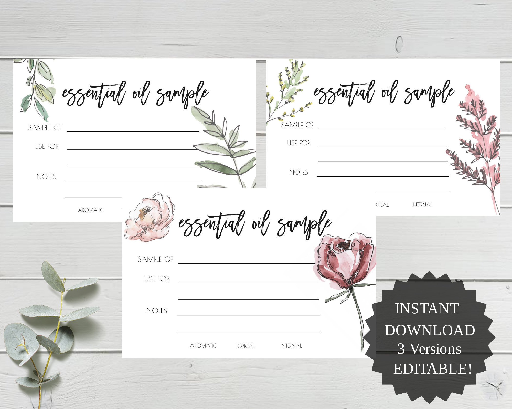 Oil Sample Cards - Etsy.de for Free Printable Doterra Sample Cards