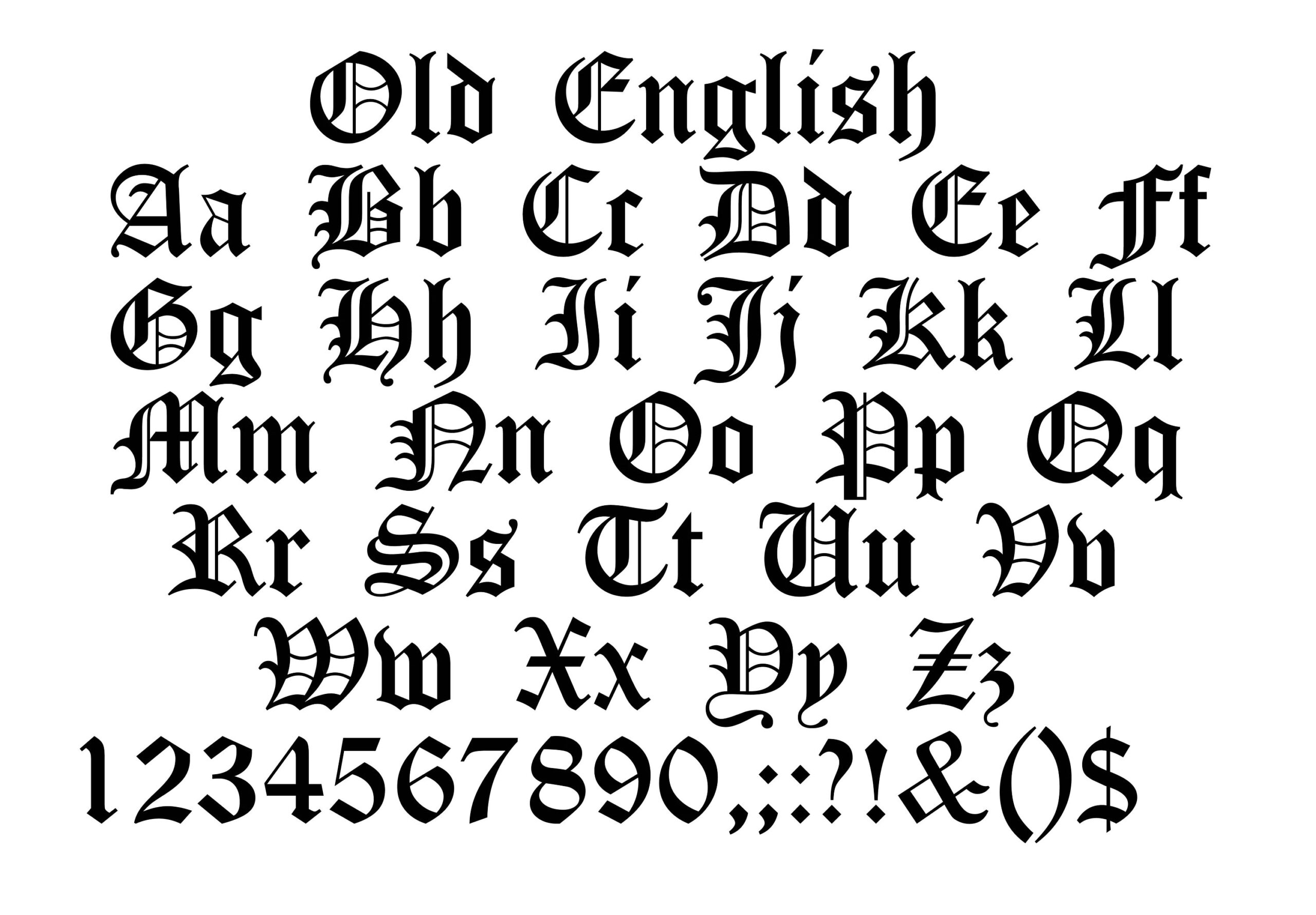 Old English Letters A To Z throughout Free Printable Old English Letters