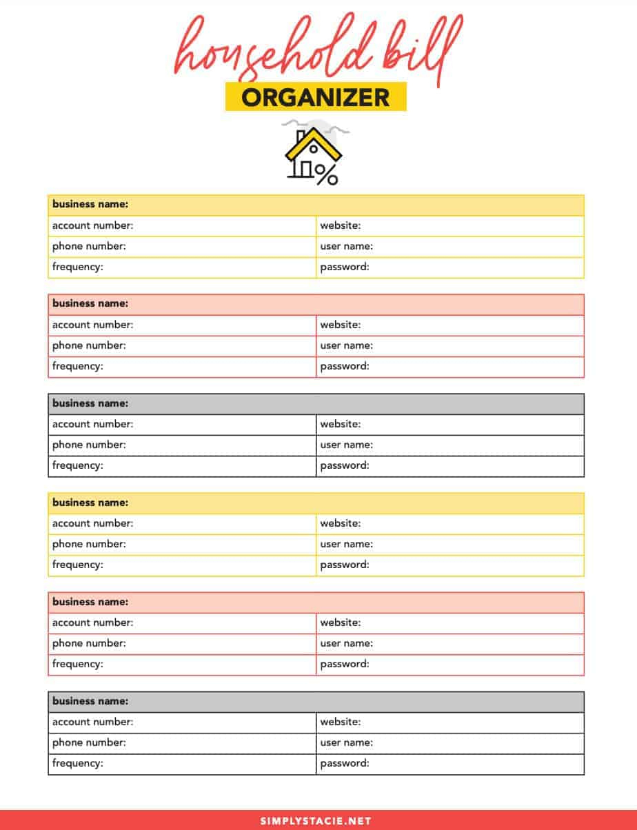 Organize Your Bills With Free Printables - Simply Stacie throughout Bill Binder Free Printables