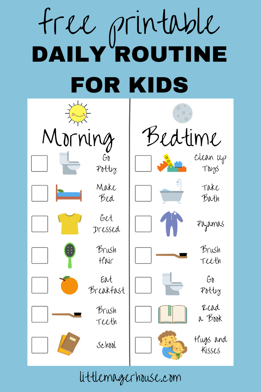 Organize Your Kids&amp;#039; Daily Routine With This Printable Checklist with Free Printable Morning Routine Charts With Pictures