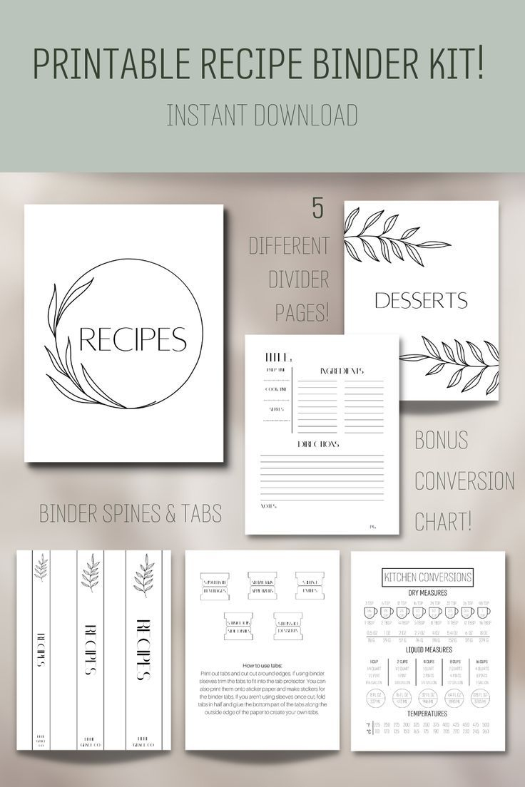 Organize Your Recipes With The Printable Recipe Binder Kit for Free Printable Recipe Binder Kit