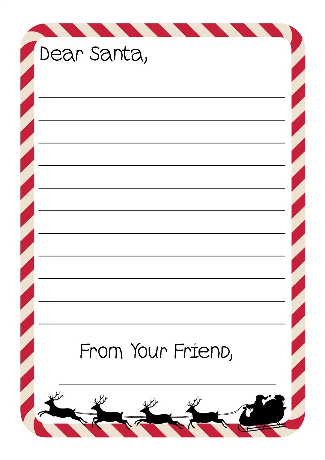 Our Worldwide Classroom: Free Printable Letter To Santa Writing Paper for Free Printable Santa Paper