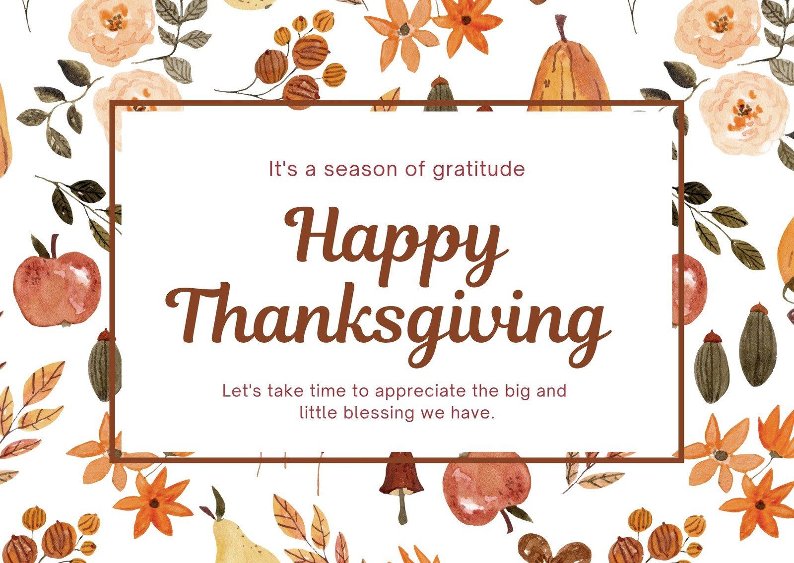 Page 2 - Free Printable, Customizable Thanksgiving Card Templates within Free Printable Thanksgiving Cards