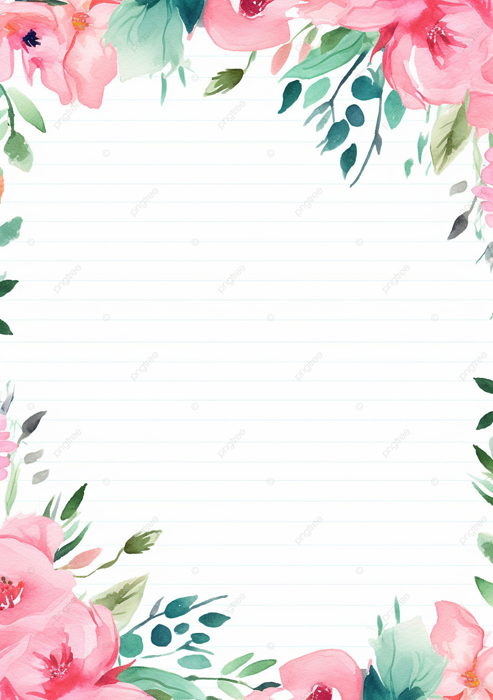 Page Template Printable Floral Background For Notes And Cards in Free Printable Background Pages