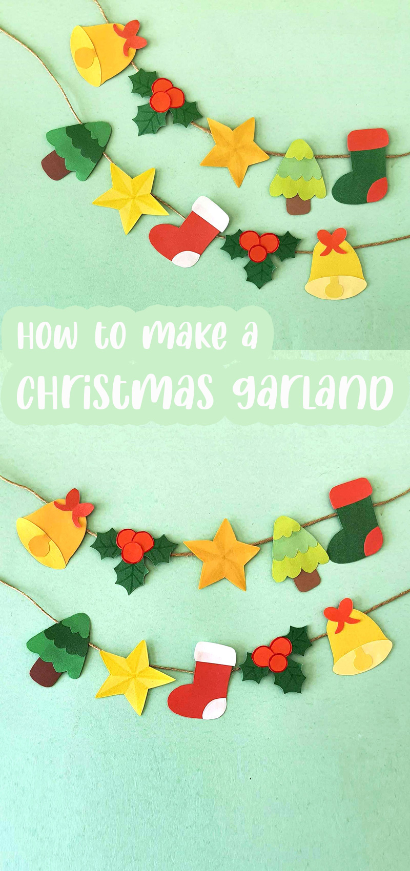 Paper Christmas Garland - Free Template * Moms And Crafters intended for Christmas Garland Free Printable