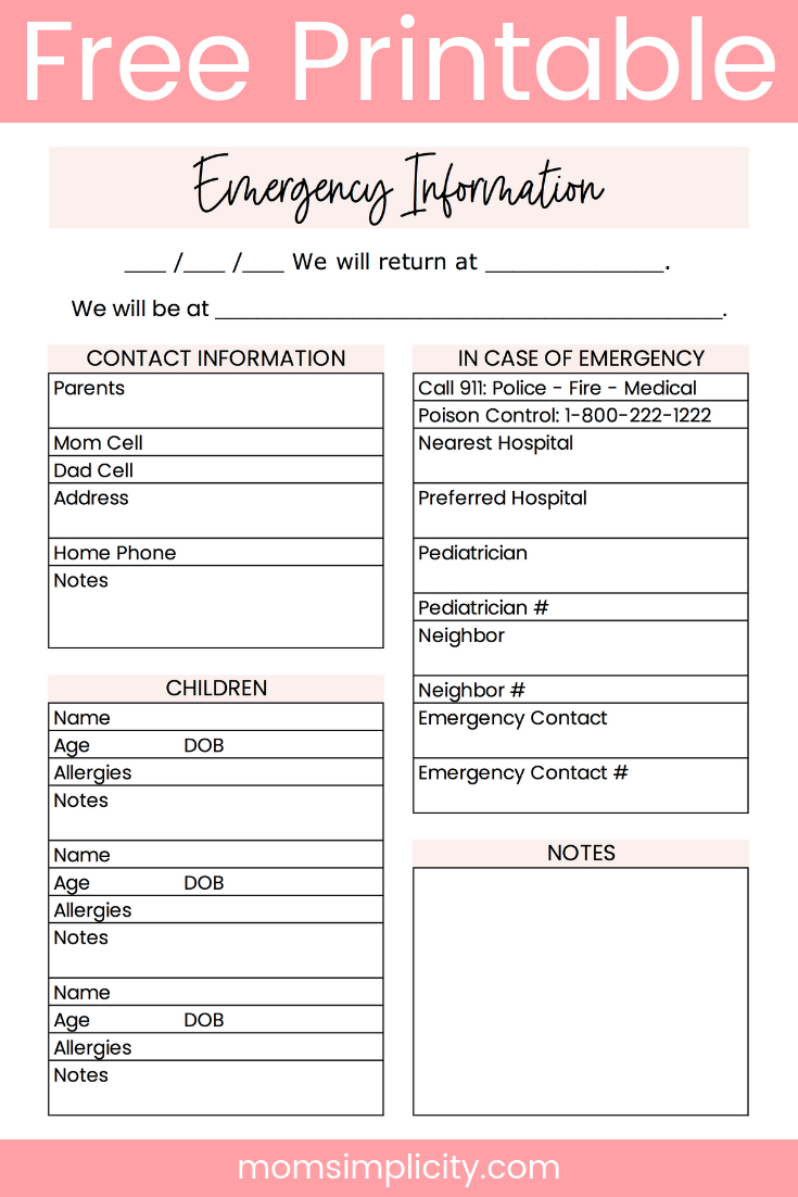 Parent Info Sheet For Teachers in Free Printable Parent Information Sheet