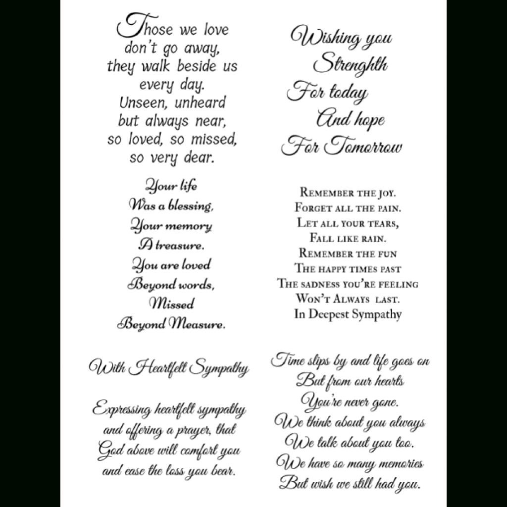 Peel Off Sympathy Verses 6 | Sticky Verses For Handmade Cards And intended for Free Printable Sympathy Verses