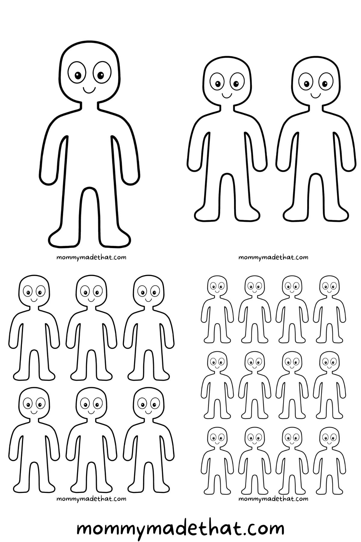 Person Outline And Templates (Lots Of Free Printables!) with regard to Free Printable Person Template