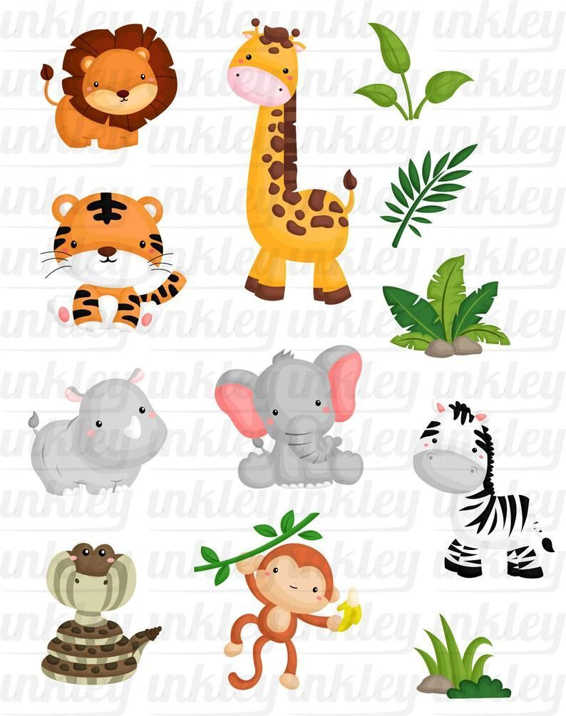 Photos On Infantiles 6B0 | Animal Clipart, Safari Baby Animals in Free Printable Baby Jungle Animal Clipart