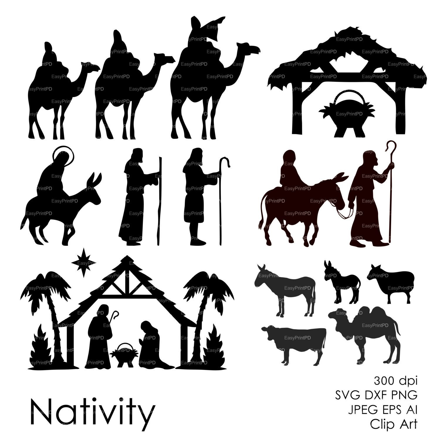 Pin Auf Cricut Ideas inside Free Printable Nativity Silhouette