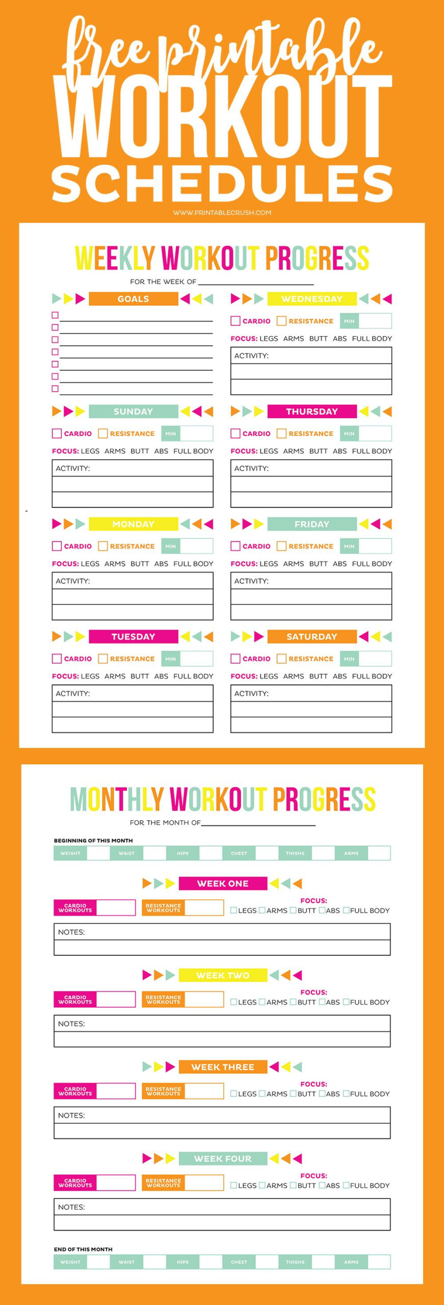 Pin On Cute Paper Products And Projects inside Free Printable Workout Plans