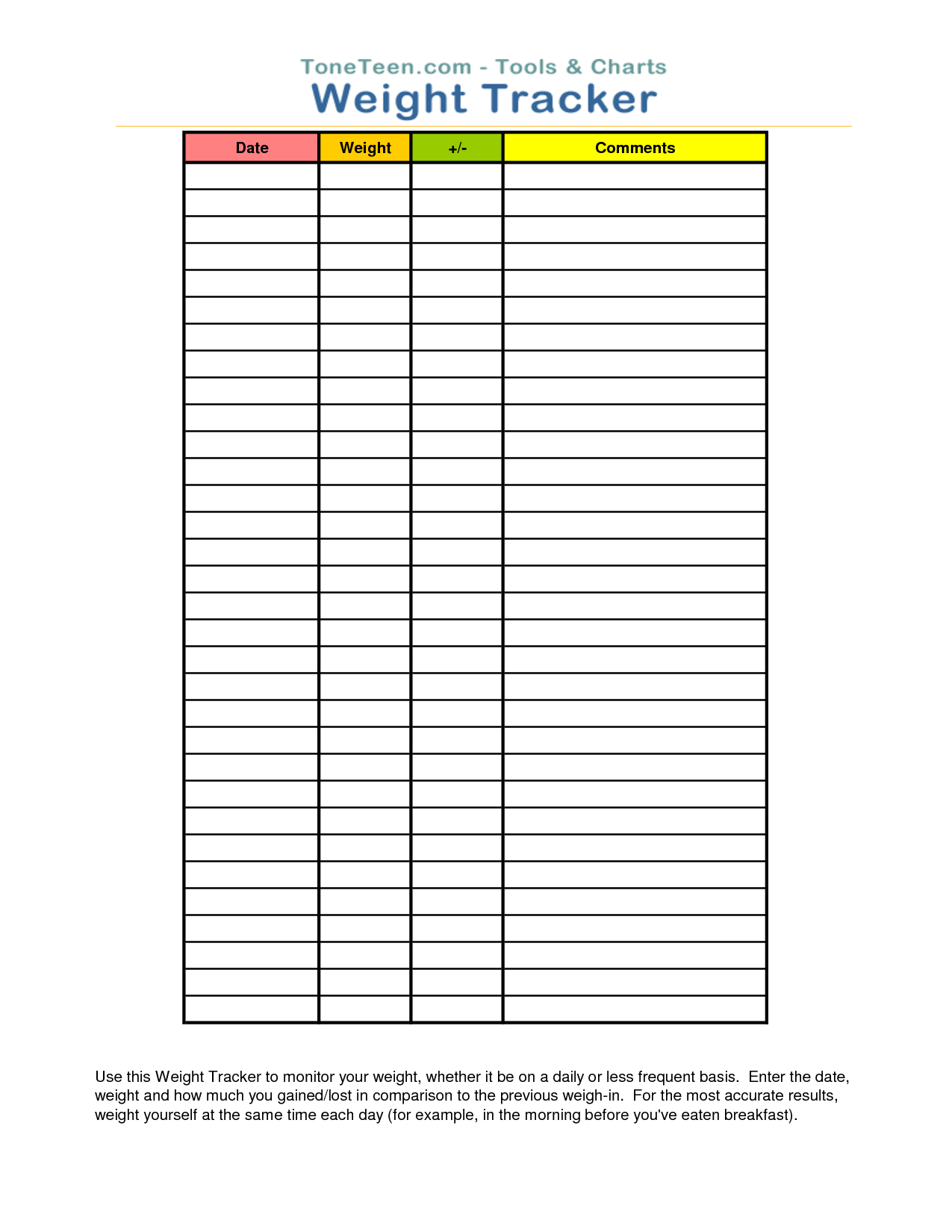 Pin On Diy/Crafts: Printables - Free, Of Course for Free Printable Weight Loss Graph Chart