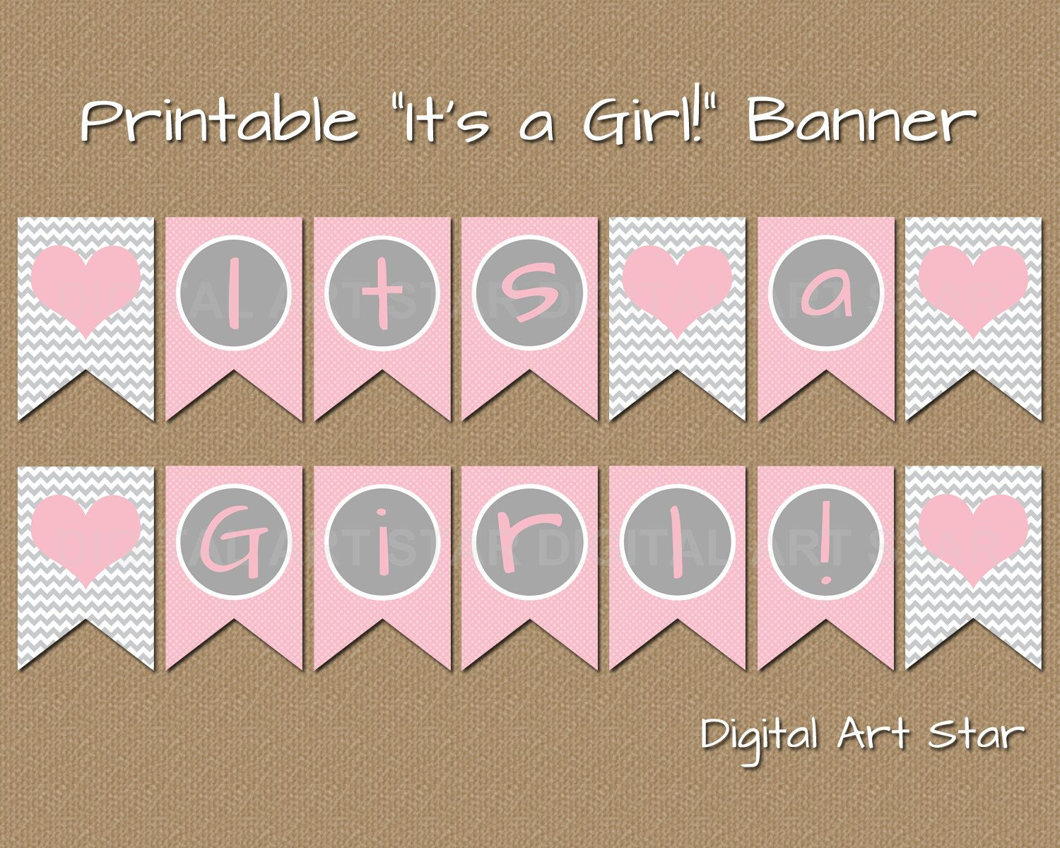 Pin On New House intended for Baby Girl Banner Free Printable