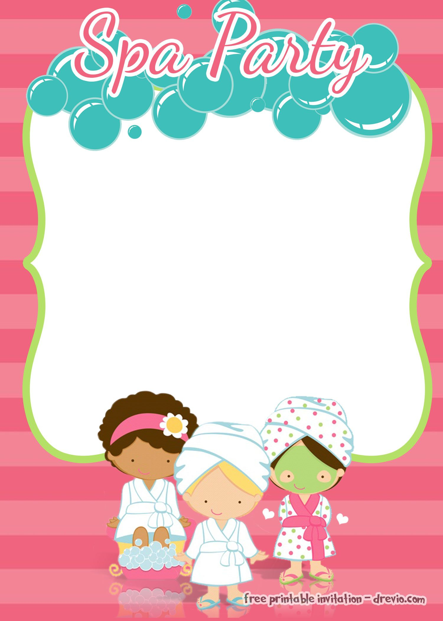 Pin On Party Ideas with Free Printable Spa Party Invitations Templates