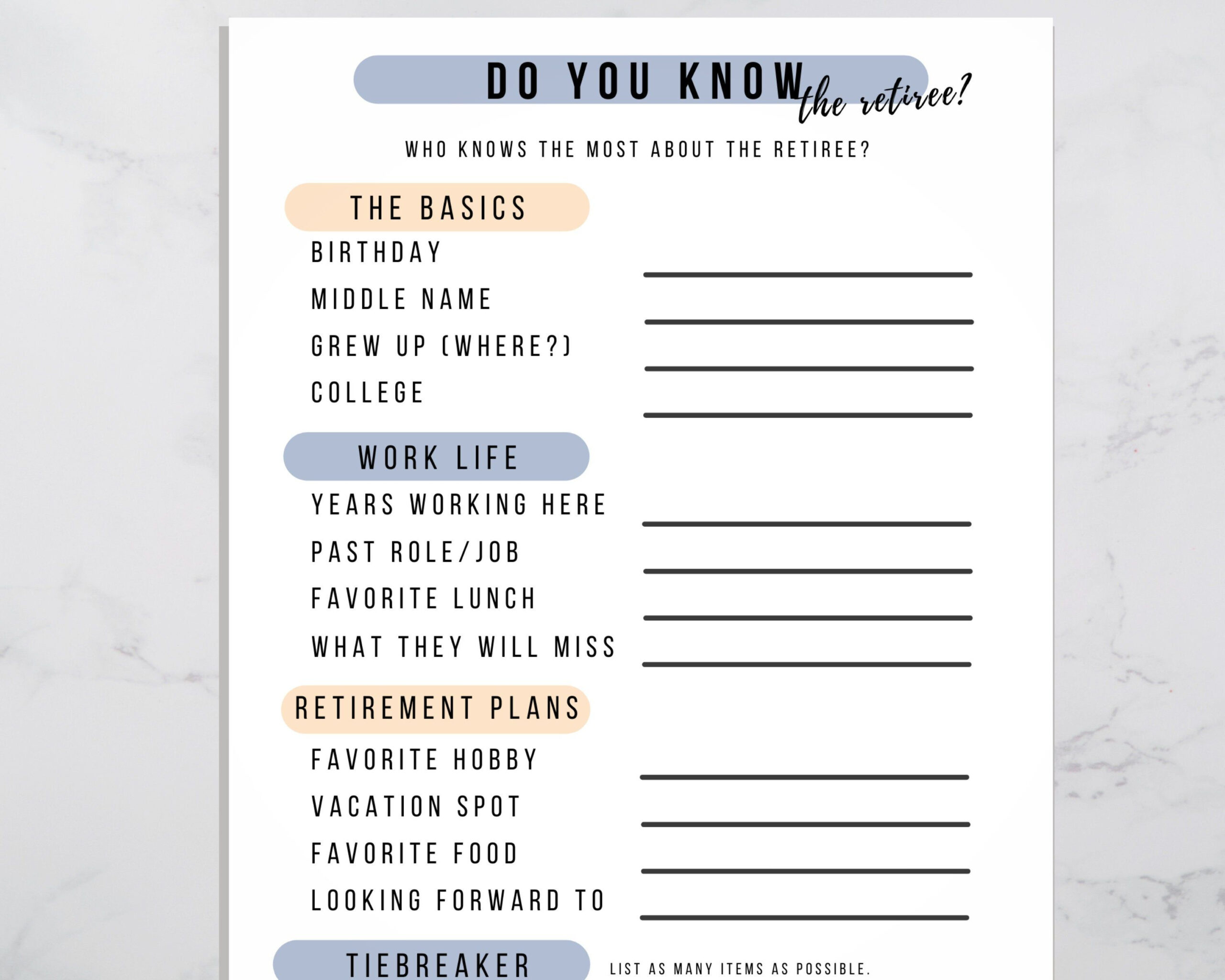 Pin On Products pertaining to Retirement Party Games Free Printable