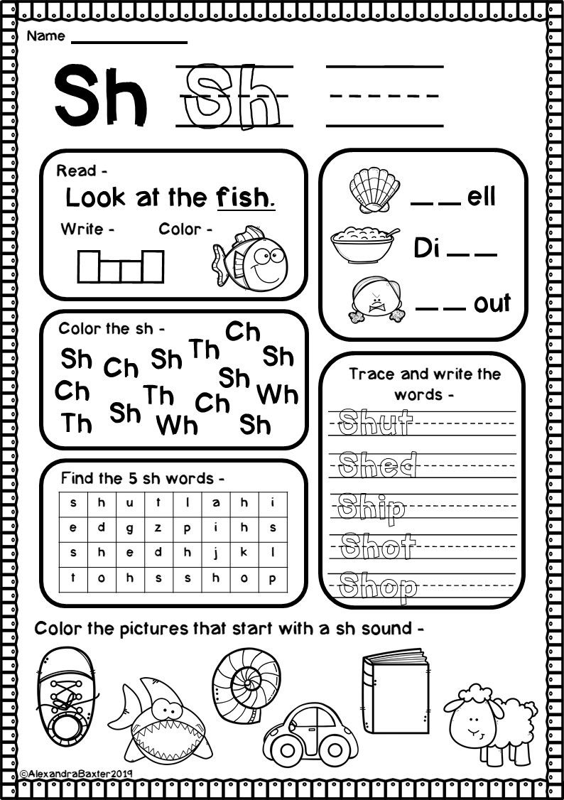 Pin On Tpt Grades K-5 Language Arts regarding Sh Worksheets Free Printable