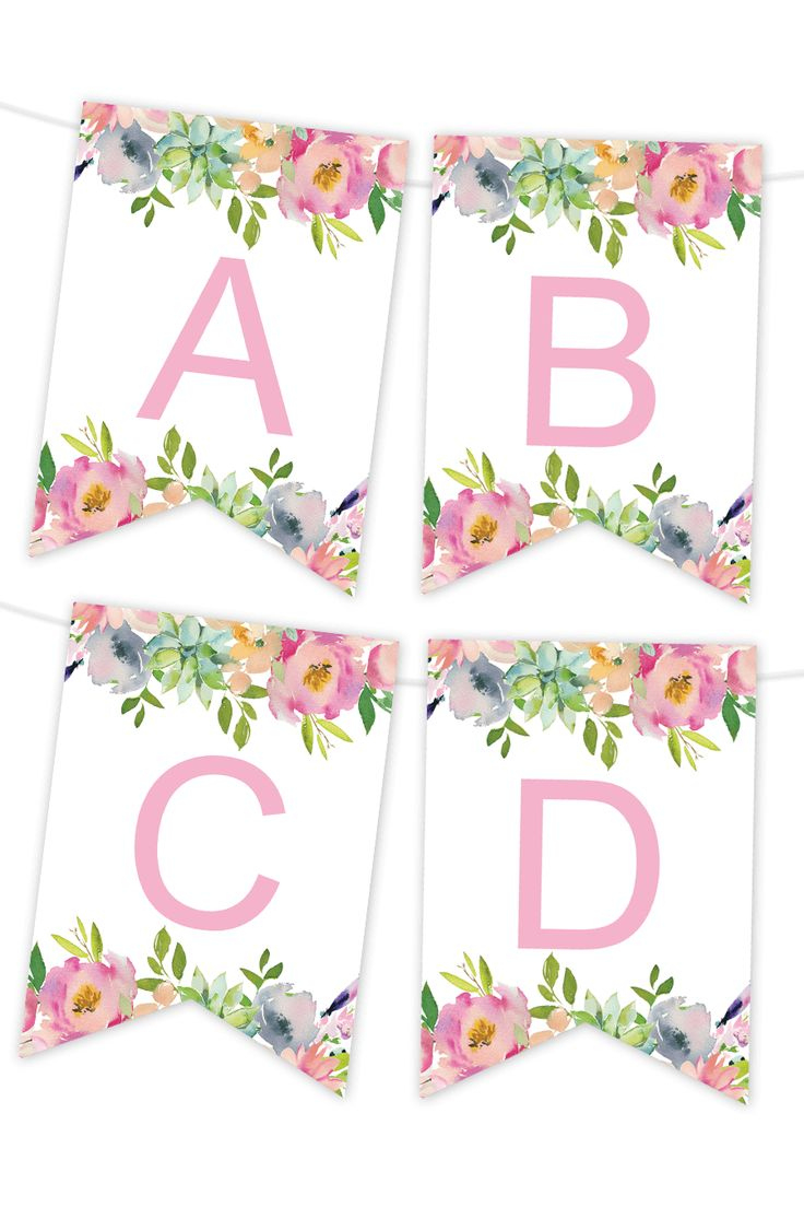 Pink Floral Free Printable Banner - Chicfetti | Birthday Banner inside Free Printable Pink Banner