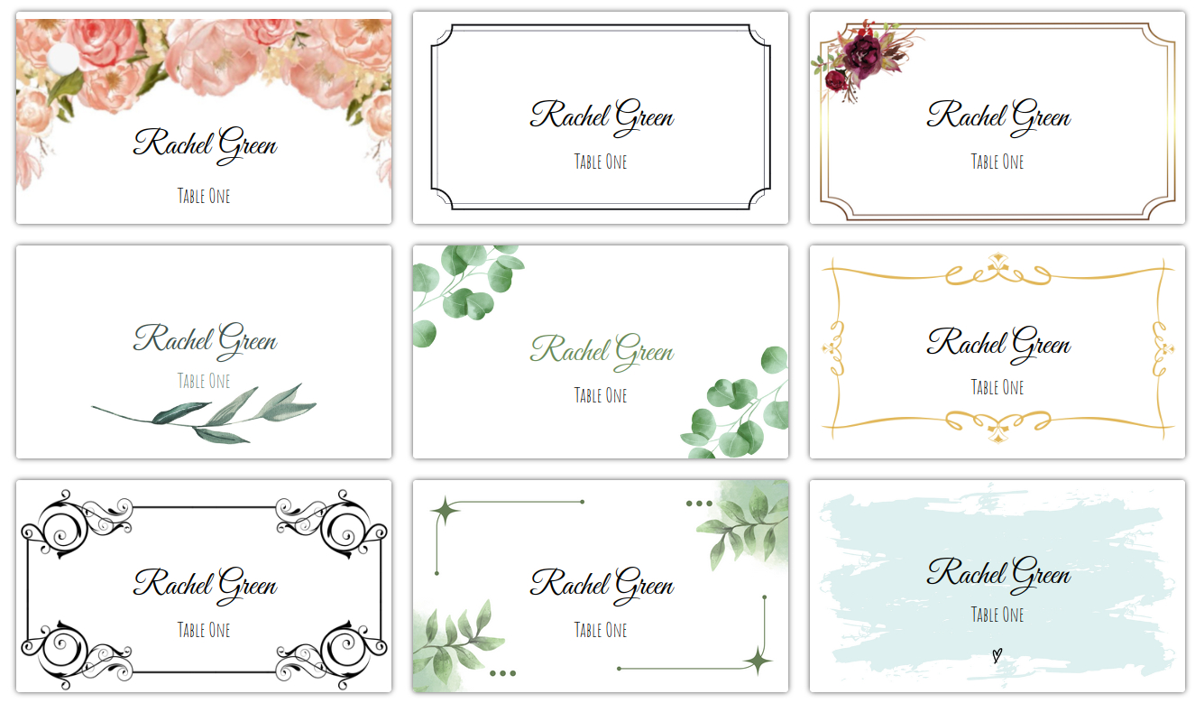 Place Card Me - A Free And Easy Printable Place Card Maker For in Free Printable Place Cards Template