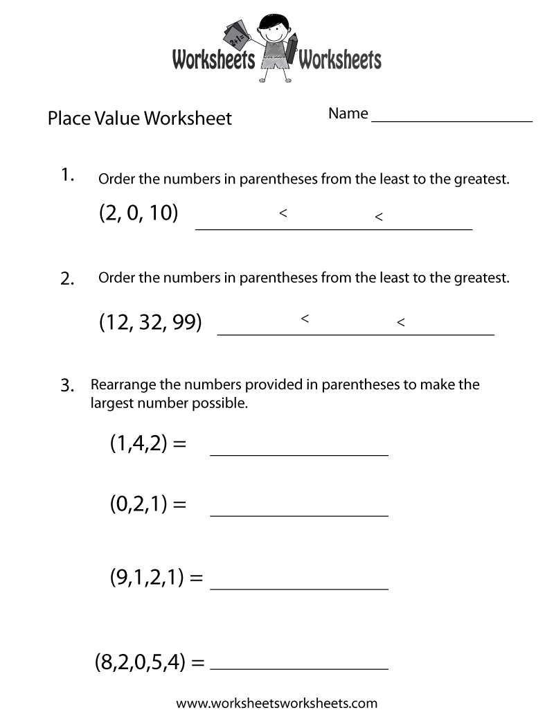 Place Value Test Worksheet | Worksheets Worksheets for Homeschooling Paradise Free Printable Math Worksheets Third Grade