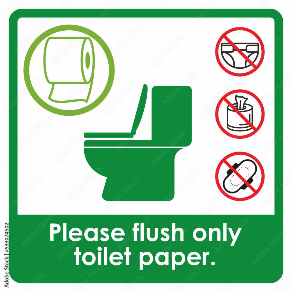 Please Flush Only Toilet Paper Sign Template For Office with regard to Free Printable Please Flush Toilet Sign