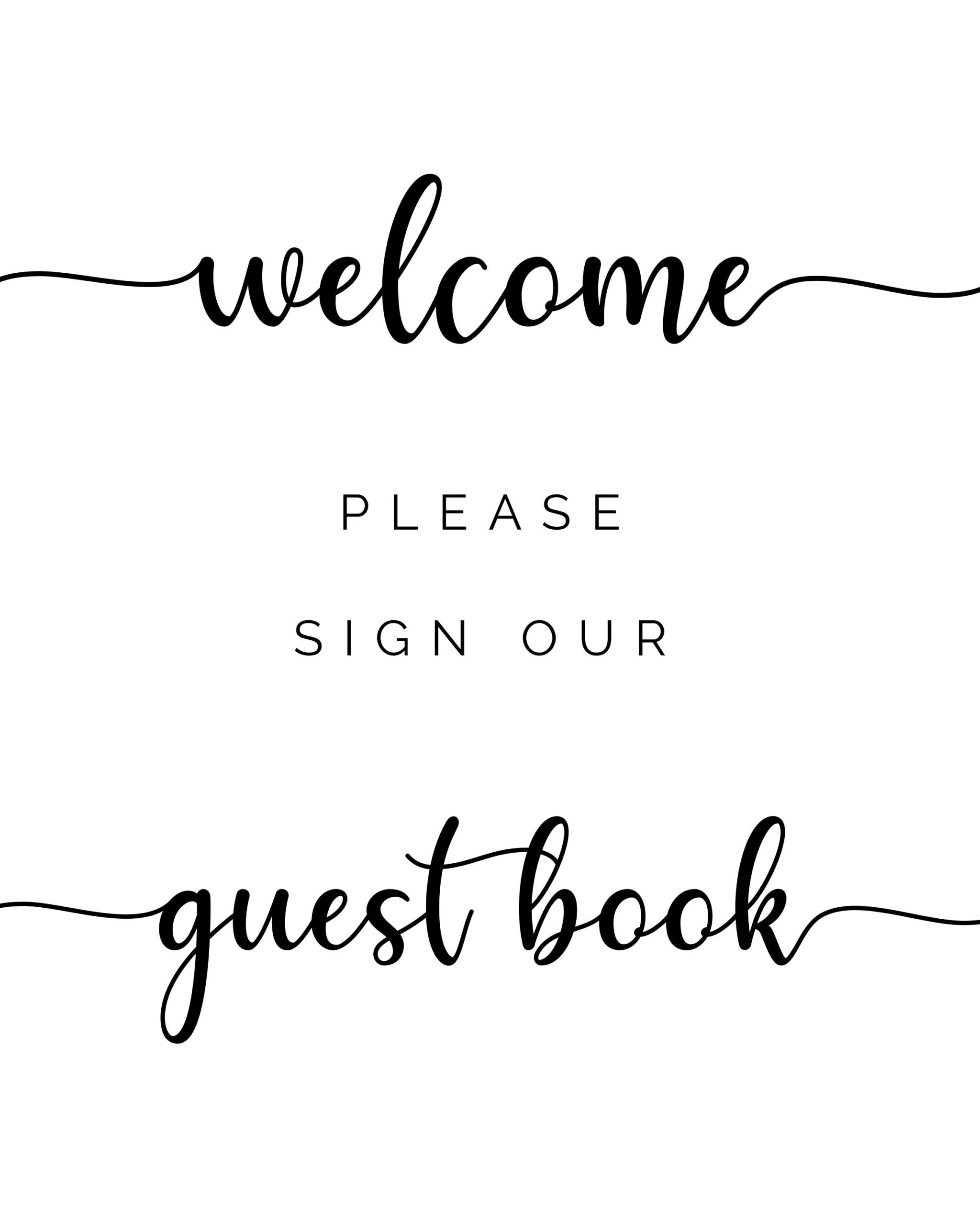 Please Sign Our Guestbook – Free Printable | Guest Book Sign with Please Sign Our Guestbook Free Printable