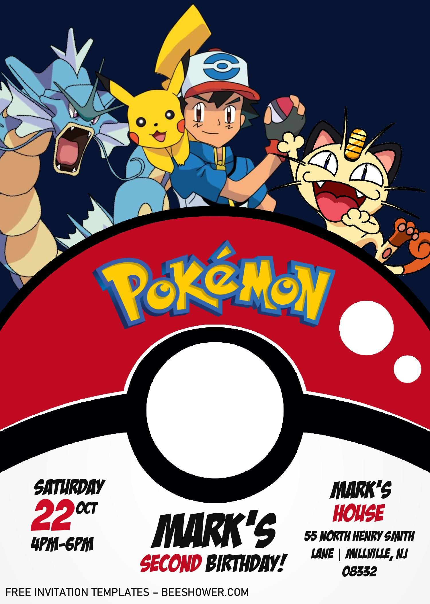 Pokemon Invitation Templates - Editable With Ms Word | Pokemon with regard to Free Printable Pokemon Birthday Invitations