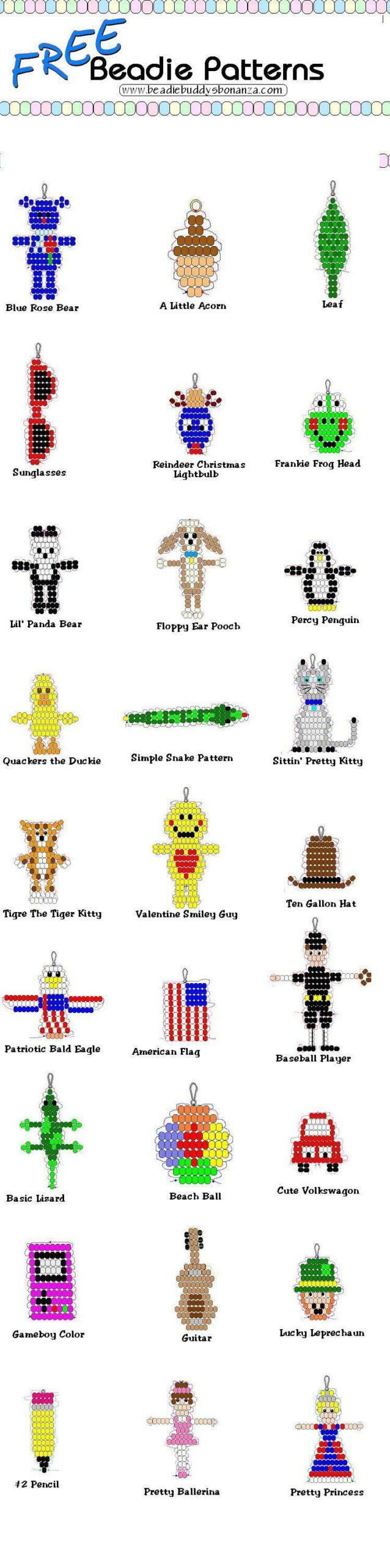 Pony Bead Patterns Free Printable regarding Pony Bead Patterns Free Printable