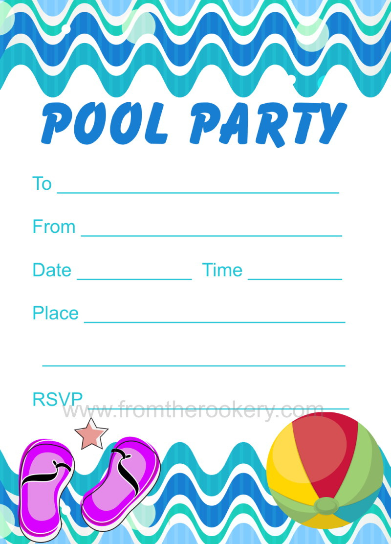 Pool Party Invitation pertaining to Free Printable Pool Party Birthday Invitations