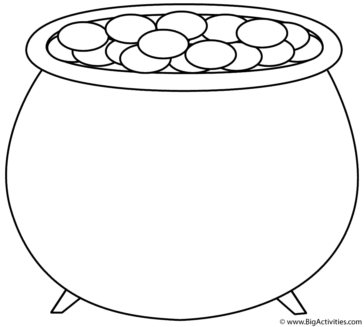 Pot Of Gold - Coloring Page (St. Patrick&amp;#039;S Day) within Free Printable Pot Of Gold Coloring Pages