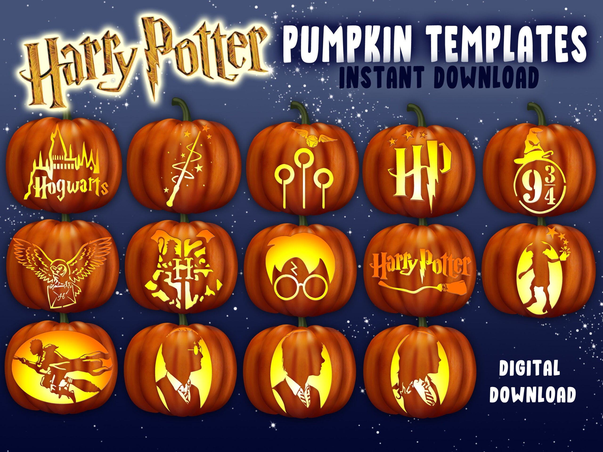 Potter Pumpkin Carving Stencils | A4 Jack O Lantern Template Patterns intended for Free Printable Harry Potter Pumpkin Carving Patterns