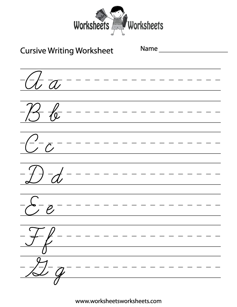 Practice Cursive Writing Worksheet - Free Printable Educational for Free Printable Cursive Handwriting Worksheets