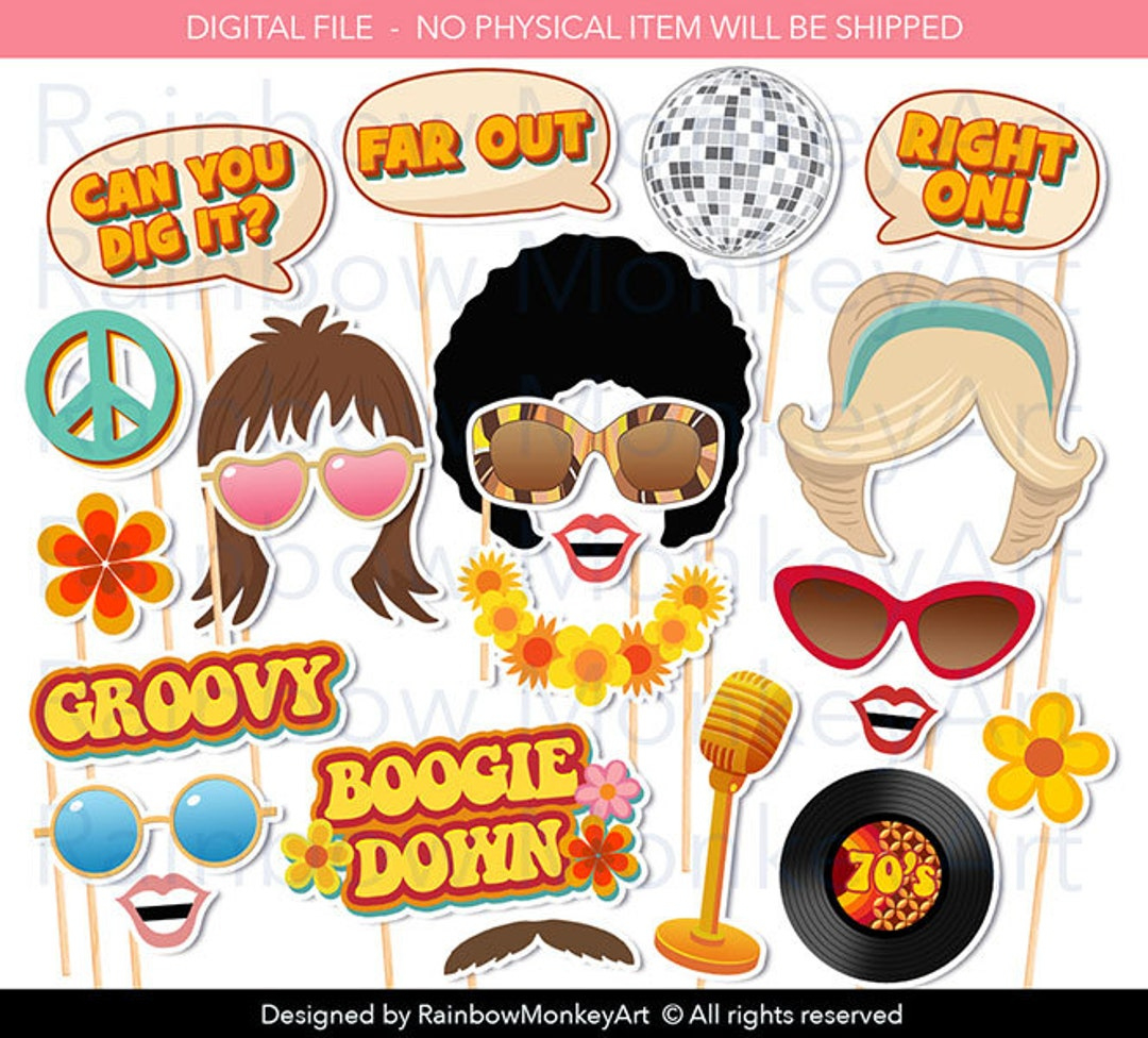 Printable 70S Photo Booth Props 70&amp;#039;S Style Photobooth Props 70S with Free Printable 70&amp;#039;S Photo Booth Props