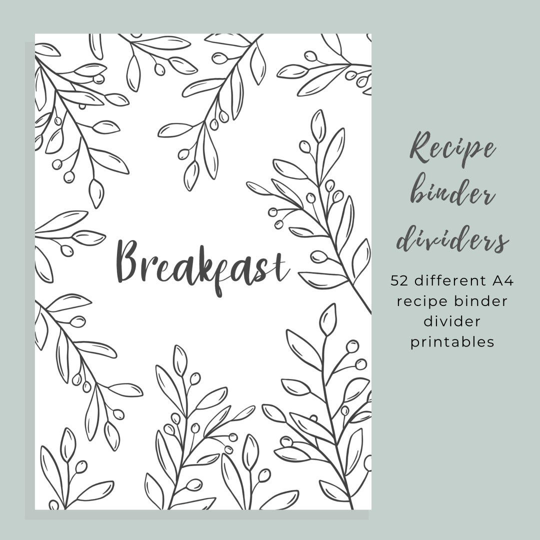 Printable A4 Recipe Book Dividers Printable Recipe Dividers throughout Free Printable Recipe Dividers