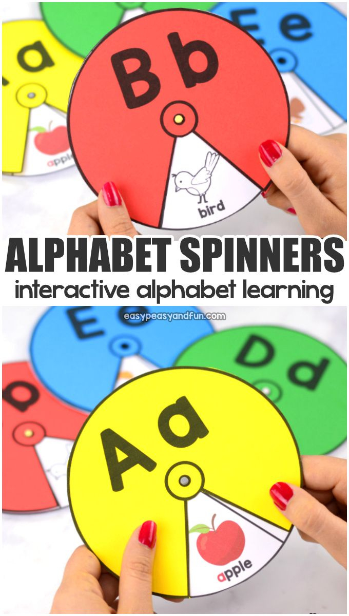 Printable Alphabet Spinners | Alphabet Preschool, Alphabet pertaining to Free Printable Alphabet Wheels