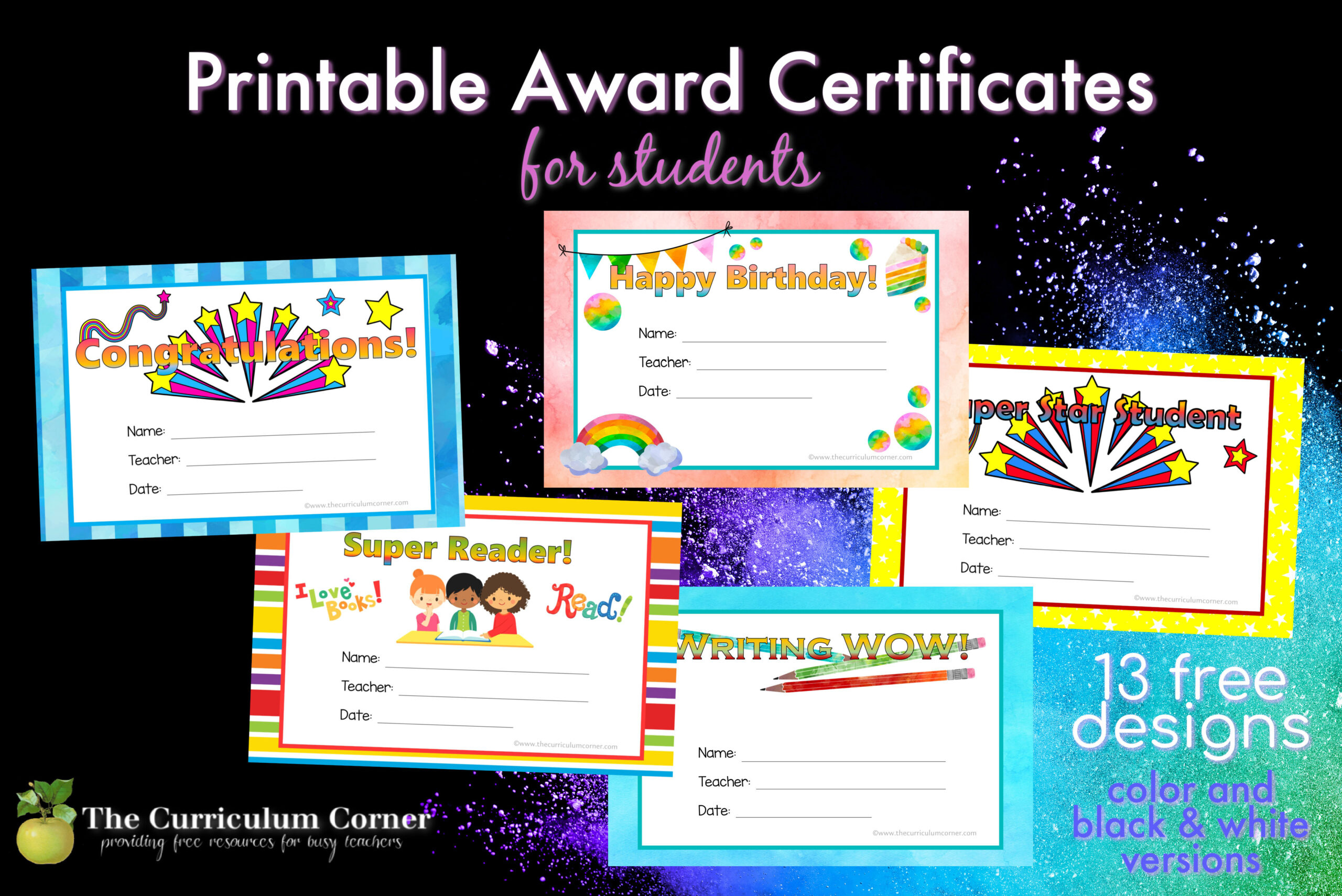 Printable Award Certificates - The Curriculum Corner 123 with Free Printable Award Certificates For Elementary Students