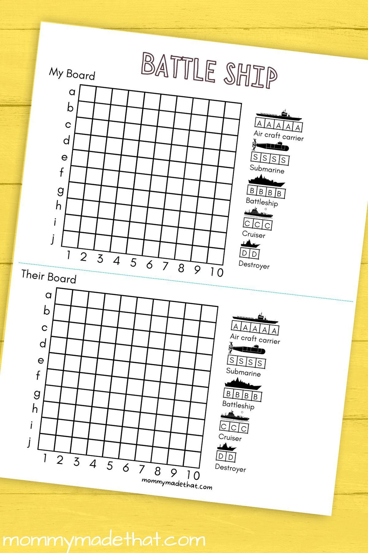 Printable Battleship Game (Free Printable Game Boards within Free Printable Battleship Game