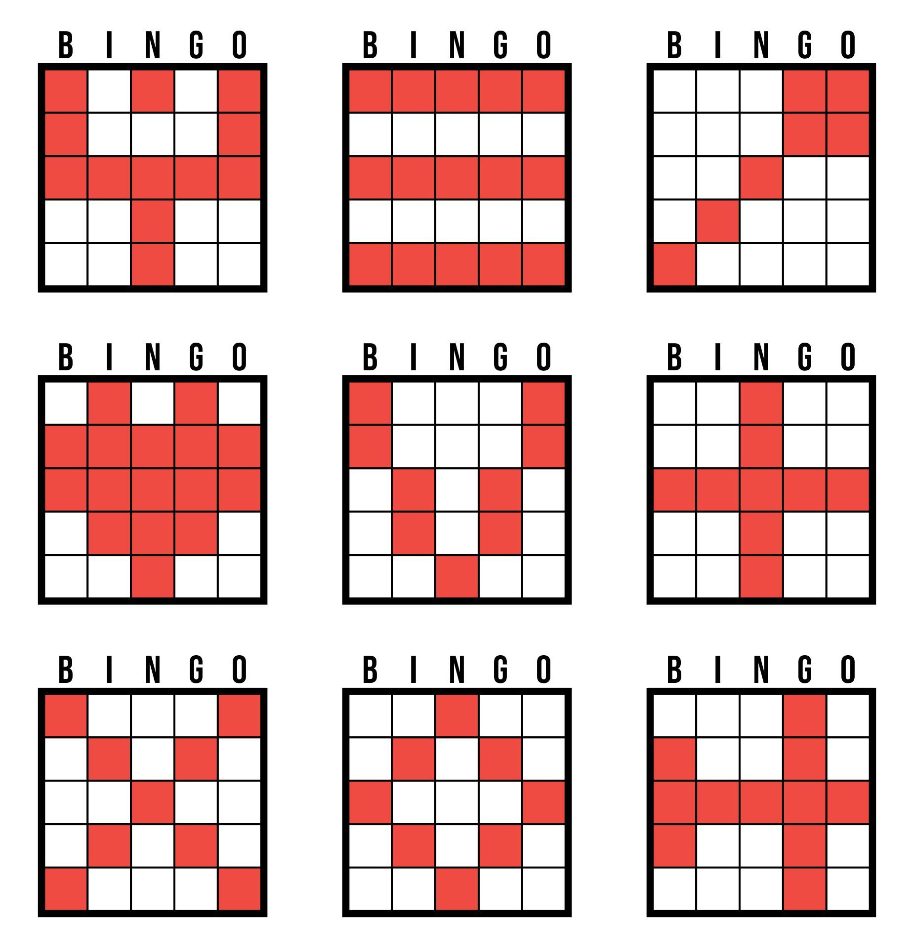 Printable Bingo Pattern Examples | Printablee | Bingo Patterns throughout Free Bingo Patterns Printable