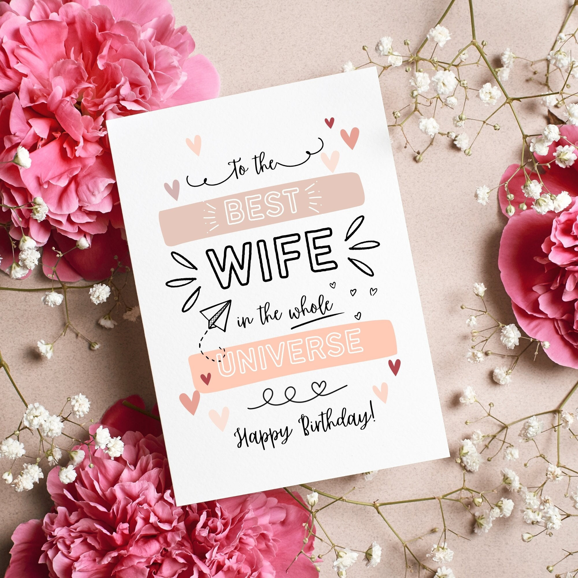 Printable Birthday Card For Wife, Folded Cute Birthday Card For with regard to Free Printable Birthday Cards For Wife