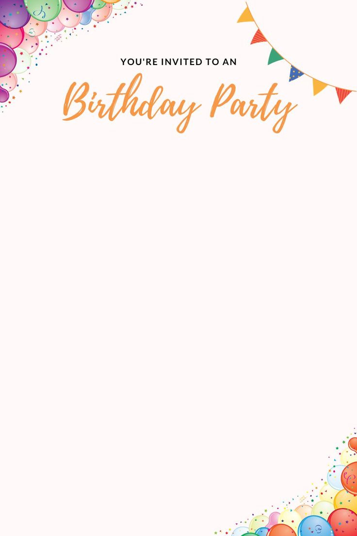 Printable Birthday Party Invitation Card Blank Template Free Pdf with regard to Free Printable Birthday Invitation Cards Templates