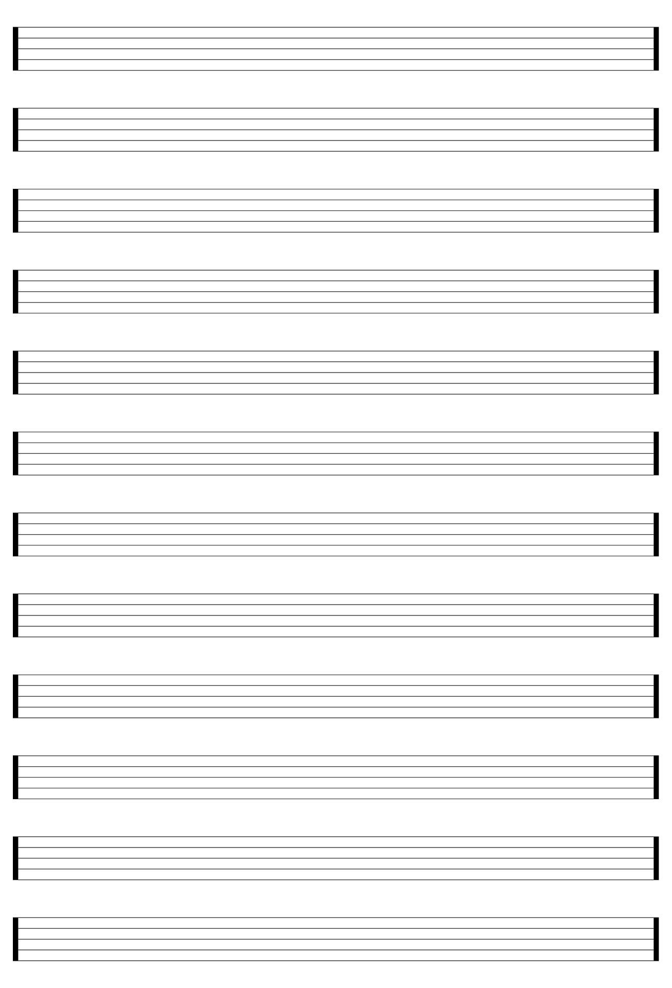 Printable Blank Piano Sheet Music Paper regarding Free Printable Staff Paper