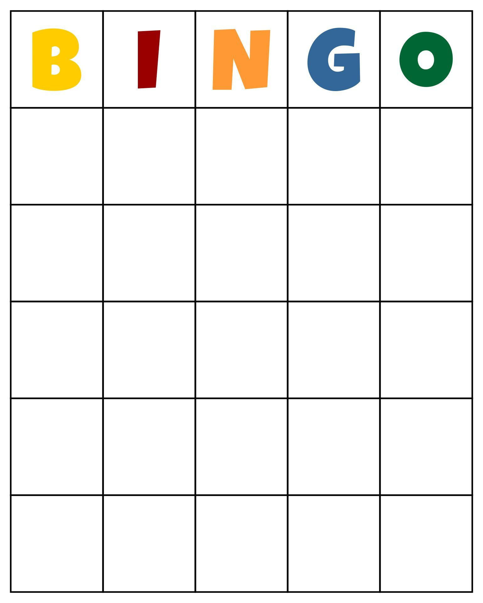 Printable Blank Playing Card Template inside Printable Bingo Template Free