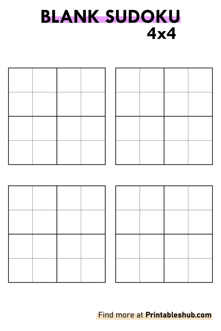 Printable Blank Sudoku Templates Pdf | Sudoku, Sudoku Puzzles with regard to Free Printable Sudoku 4 Per Page