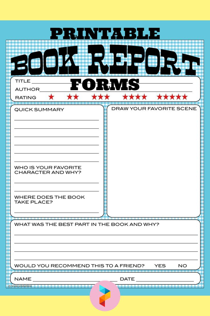 Printable Book Report Forms | Book Report Templates, Book Report regarding Free Printable Book Report Forms